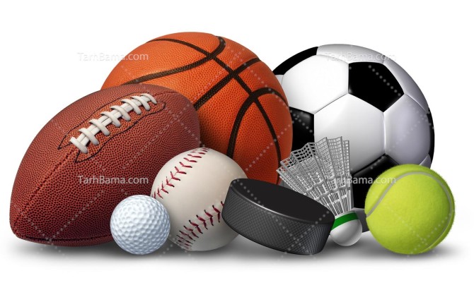 تصویر با کیفیت توپ های ورزشی و بدمینوتن