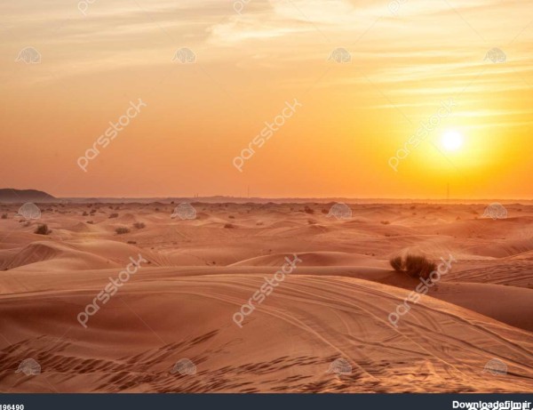 غروب آفتاب در صحرا 1196490