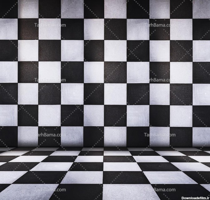 تصویر با کیفیت موکاپ دیوار چطرنجی