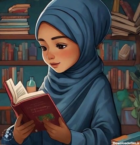 عکس پروفایل دختر با حجاب در حال کتاب خواندن - دفتر انشا