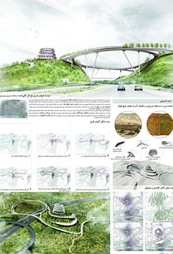 دومین پل طبیعت ایران در کلانشهر تبریز/ طرح‌های پل باغ ائل‌گلی مشخص شد