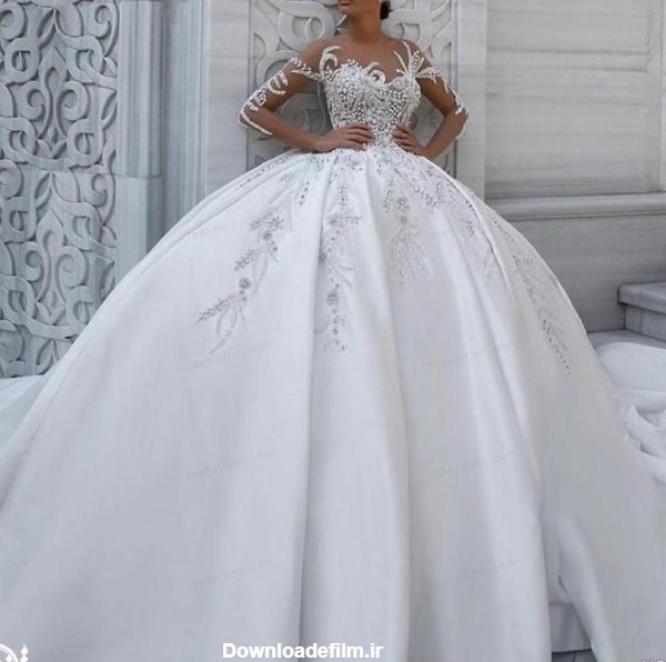 عکس لباس عروس شیک پف دار - عکس نودی