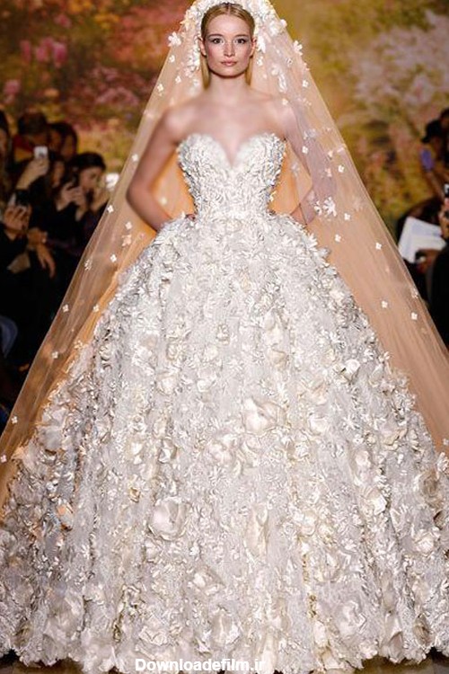 بهترین مدل های لباس عروس گل برجسته | سورپلاس