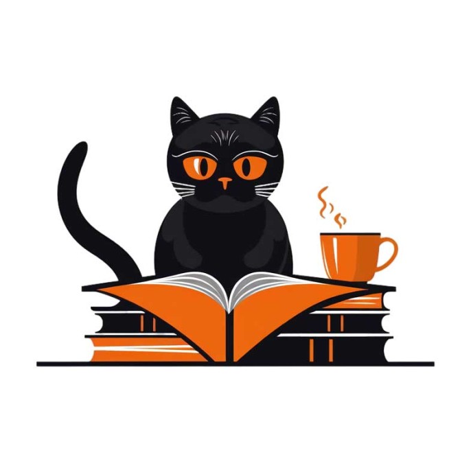 دانلود طرح کلیپ آرت گربه سیاه کتاب خوان