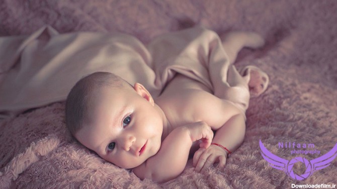 ایده عکاسی از نوزاد دختر و پسر دو ماهه - استودیو نیلفام