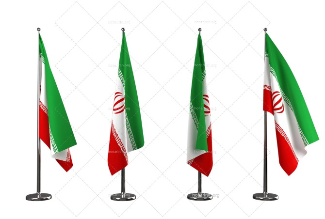 پرچم های لایه باز ایستاده جمهوری اسلامی ایران - نمایشگاه هنر ایران