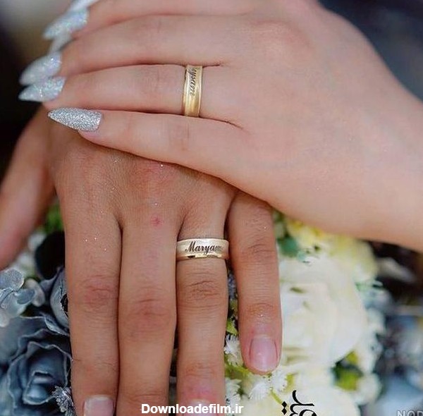 عکس حلقه در دست عروس و داماد