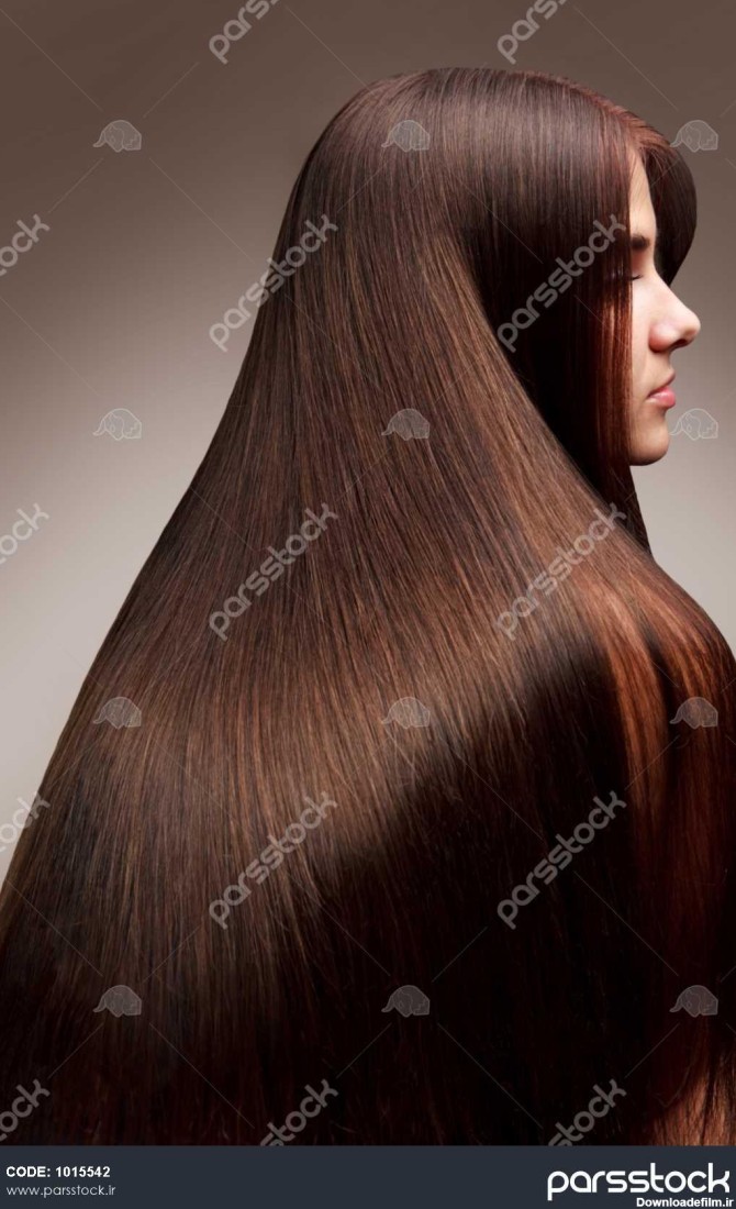 موی قهوه ای پرتره زن زیبا با موهای بلند تصویر با کیفیت بالا ...