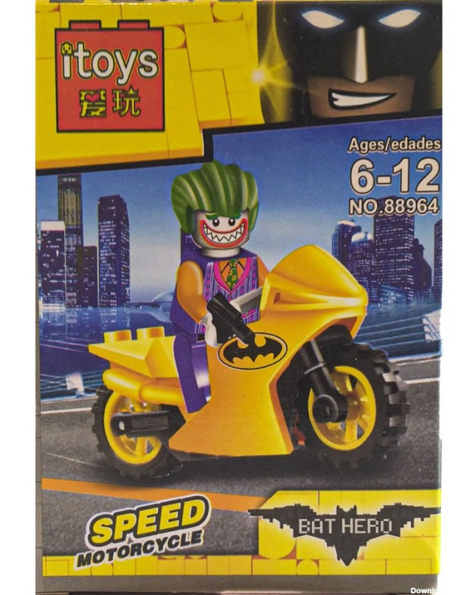 لگو شخصیت تکی جوکر Joker با موتور و تفنگ