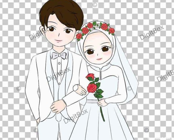 عکس کارتونی عروس و داماد مسلمان - دیجیت باکس - DigitBox