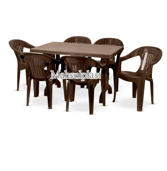 خرید ست میز و صندلی 6 نفره پلاستیکی ناصر