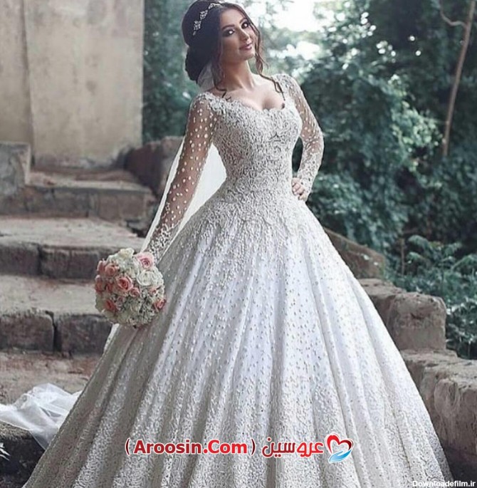 عکس لباس عروس آستین دار ایرانی خوشگل - آلبوم عکس عروسی