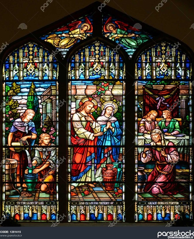 پنجره شیشه ای رنگی کلیسای اسقفی سنت پل کی وست فلوریدا ایالات ...