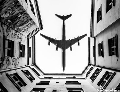 عکس هواپیما سیاه سفید