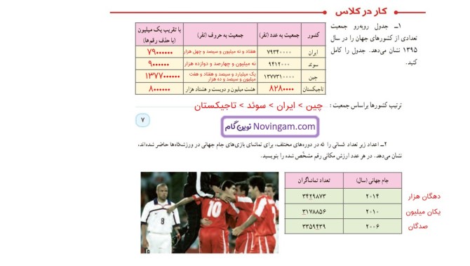 عکس ریاضی ششم صفحه 8 با جواب