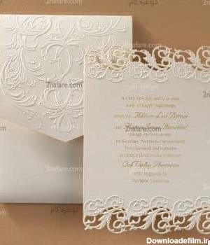 کارت زیبای عروسی به رنگ سفید