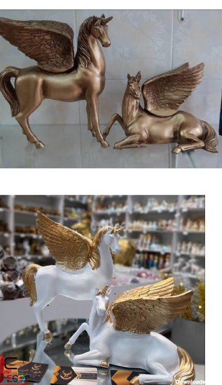 مجسمه اسب تک شاخ بالدار :: وبگاه فروشگاه آس دکوری اسلامشهر