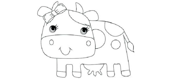 نقاشی گاو : 100 نقاشی گاو ساده و راحت برای رنگ آمیزی کودکان