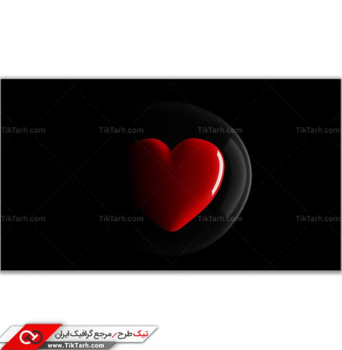 تصویر با کیفیت قلب قرمز با زمینه مشکی | تیک طرح مرجع گرافیک ایران