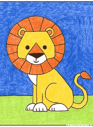 آموزش نقاشی شیر - پنجره ای به دنیای کودکان