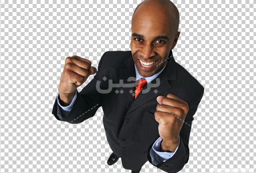 Borchin-ir-Young happy smiling bald man wearing suit fisting hands دانلود عکس مرد کچل و خوشحال از موفقیت۲