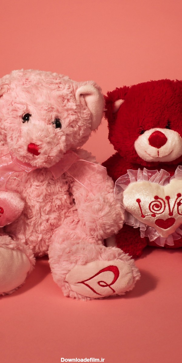 عکس زمینه خرس عروسکی برای تبریک روز ولنتاین پس زمینه