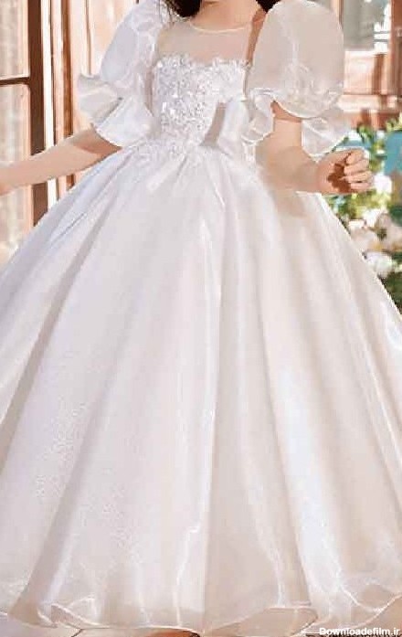 مدل لباس عروس سفید بچه گانه