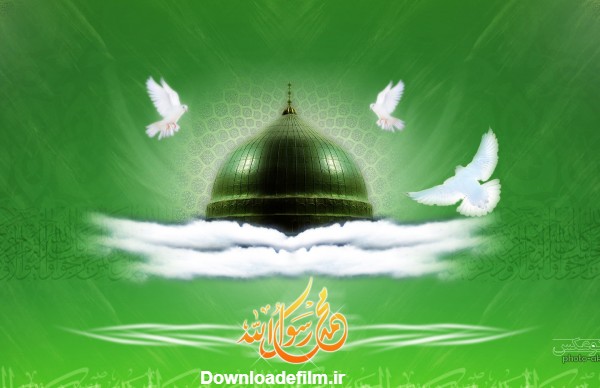 پوستر گنبد سبز حرم النبی islamic wallpaper mohammad