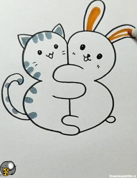 نقاشی گربه و خرگوش زیبا - فیلو