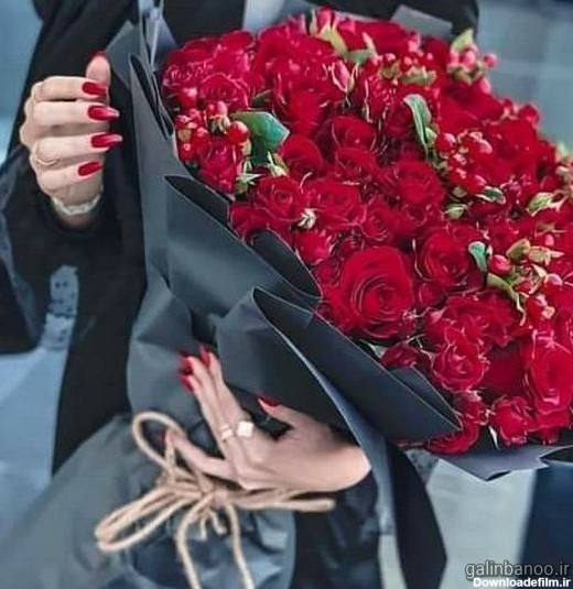 عکس دختر با گل رز قرمز 2023; کاملاً فیک و بسیار طبیعی