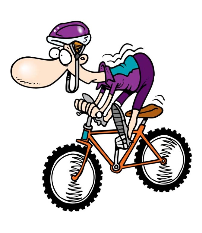 طرح کلیپ آرت کاریکاتور دوچرخه سوار