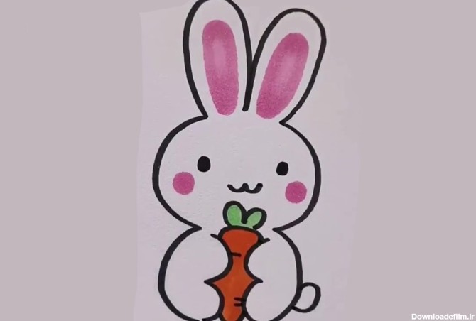 نقاشی خرگوش با چند حرکت ساده و در زمان کم