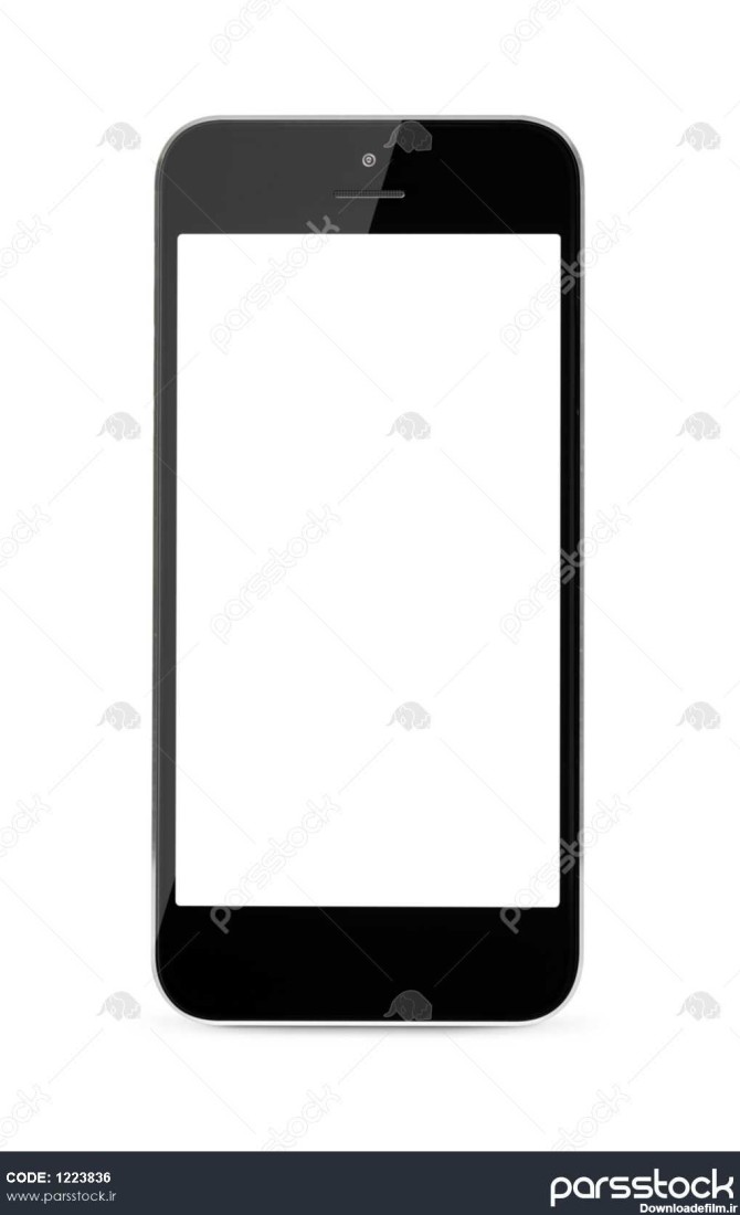 تلفن هوشمند با صفحه نمایش لمسی مدرن با صفحه خالی جدا شده در ...