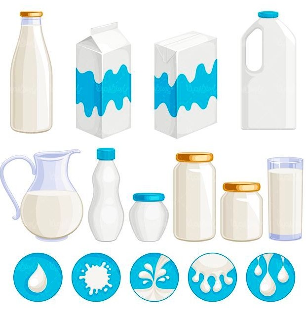 وکتور شیر پاستوریزه وکتور لبنیات وکتور پاکت  شیر