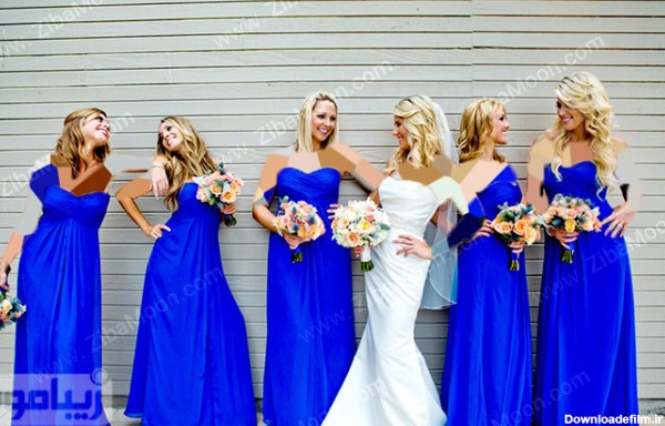 لباس ساقدوش عروس با رنگ آبی