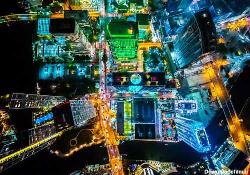 تصاویر هوایی شهرها در شب + آلبوم تصاویر