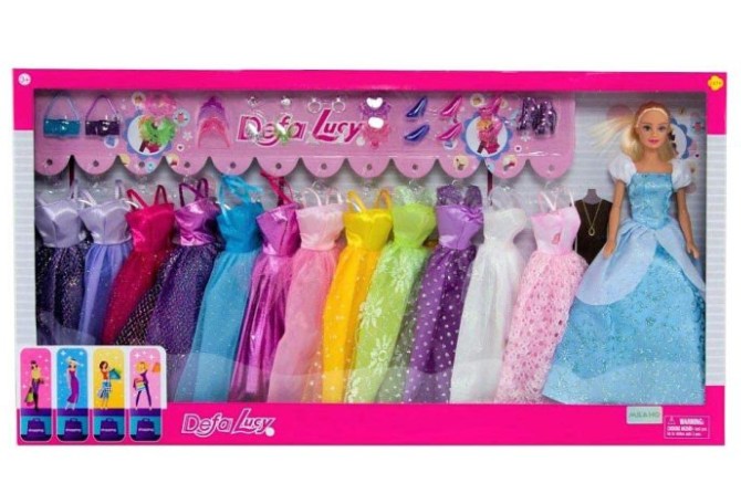 ست 12 تایی لباس باربی Defa Lucy Barbie With Dresses Set