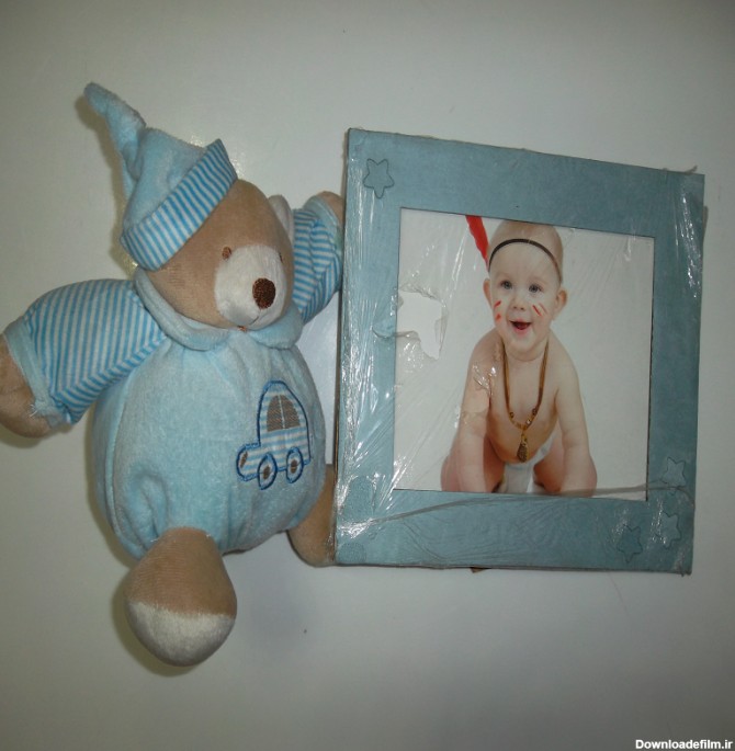 قاب عکس عروسکی اتاق نوزاد طرح خرس آبی | sweet-mommy