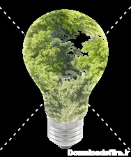 دانلود عکس لامپ و طبیعت سبز درون آن به نشانه انرژی های پاک ...