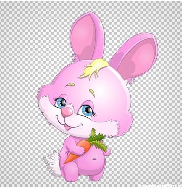 دانلود کاراکتر کارتونی خرگوش کوچولوی صورتی با پسوند png
