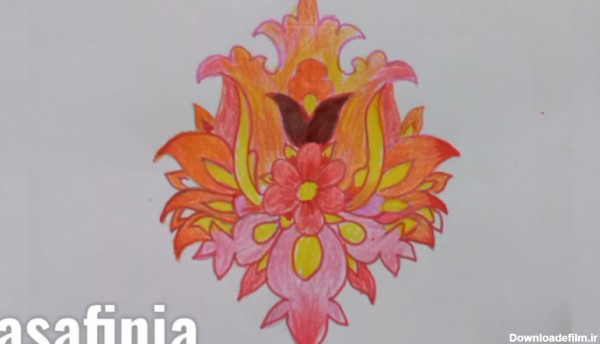 اموزش نقاشی گل ختایی( به روش ساده ) مربوطه به پایه هفتم کتاب فرهنگ وهنر