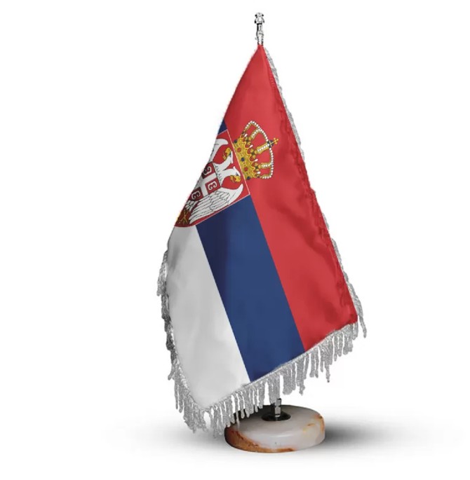 خرید و چاپ پرچم تشریفات و رومیزی کشور صربستان کد P515 – افراتوس