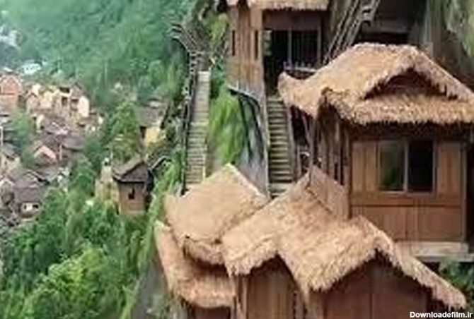 ببینید | عجیب‌ترین روستای جهان در دامنه کوه در چین