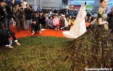 مدل لباس عروس طاووسی