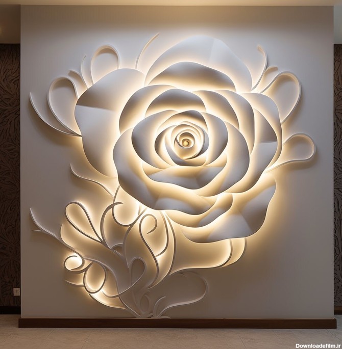 طرح های سه بعدی جذاب و درخشان گل رز برای نورپردازی فضای خانه ...