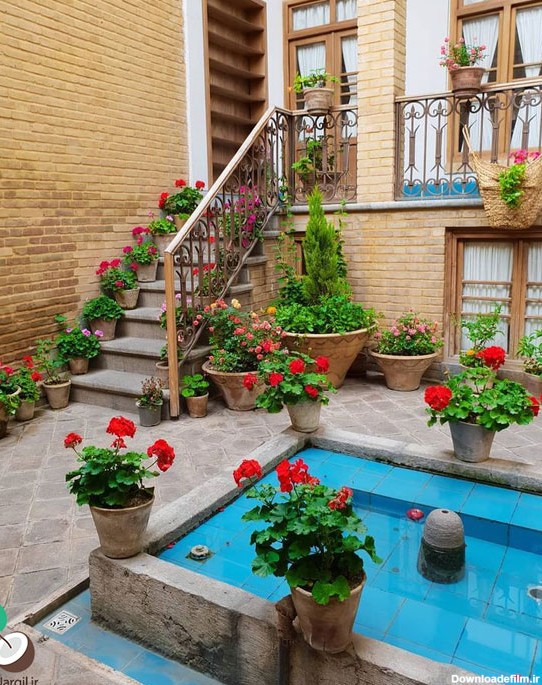 حیاط سازی خانه ایرانی | سایت گل و گیاه نارگیل