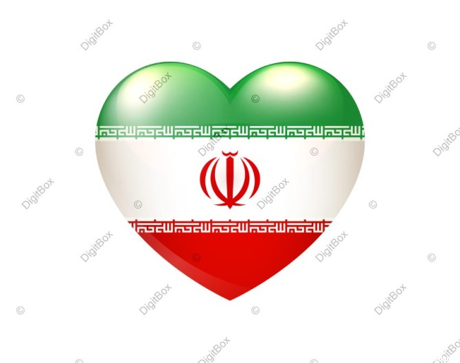 پرچم ایران به شکل قلب - دیجیت باکس - DigitBox