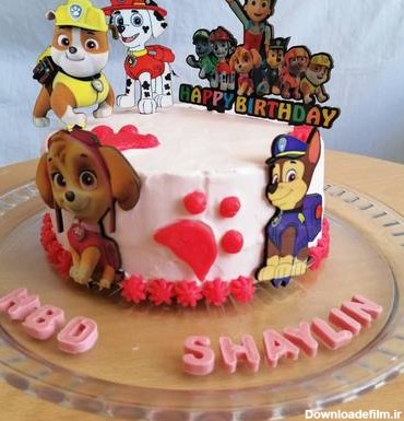 کیک تولد با تم سگهای نگهبان دخترانه