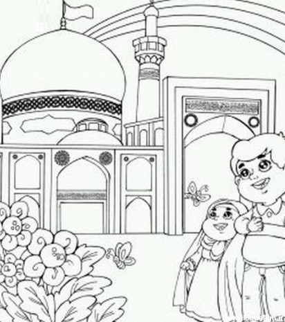 40 نقاشی کودکانه با موضوع امام رضا (ع) برای رنگ آمیزی
