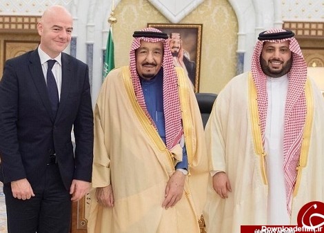 دیدار پادشاه عربستان با رئیس فیفا +عکس